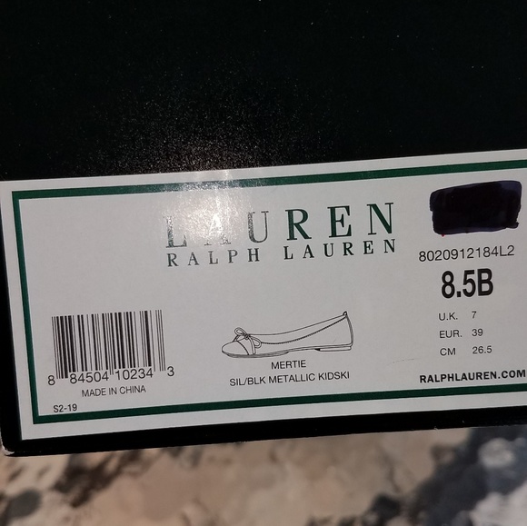 ❤SALE RALPH LAUREN Silver Ballet Flats NEW 8.5 - Picture 4 of 6